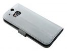 Leather Wallet Stand/Case for HTC One (M8) White (OEM)