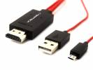 Μετατροπέας MHL Micro USB σε HDMI Καλώδιο για Samsung Galaxy S4 i9500 / S5 G900 / Note 2 N7100 / Note 3 N9005 1.8m (OEM)