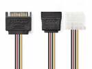 Καλώδιο-αντάπτορας τροφοδοσίας SATA σε Molex 4-pin + SATA, 0.15m