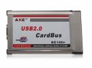 Two Ports USB 2 to PCMCIA PC Card CardBus Adapter 54mm AKE BC168 (Oem) (Bulk)