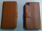Καφέ Πλαϊνή Δερμάτινη Θήκη Flip για iPhone 4S 4G OEM