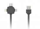 Allocacoc Regular USB to Lightning/Type-C/micro USB Cable Grey 1.5m