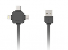 Allocacoc Regular USB to Lightning/Type-C/micro USB Cable Grey 1.5m Allocacoc Regular USB to Lightning/Type-C/micro USB Cable Grey 1.5m