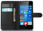 Microsoft Lumia 650 - Leather Wallet Case With Silicone Back Cover Black (OEM)
