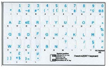 French Transparent Keyboard Stickers in Blue letters (OEM)