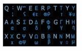 Black Greek - English Non-Transparent Keyboard Stickers Blue-White 14x14 (OEM)