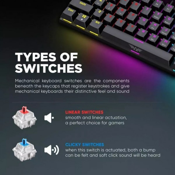 Armaggeddon MKA-1C Core Gaming Μηχανικό Πληκτρολόγιο 60% με Custom Blue διακόπτες & RGB φωτισμό Αγγλικό US Λευκό
