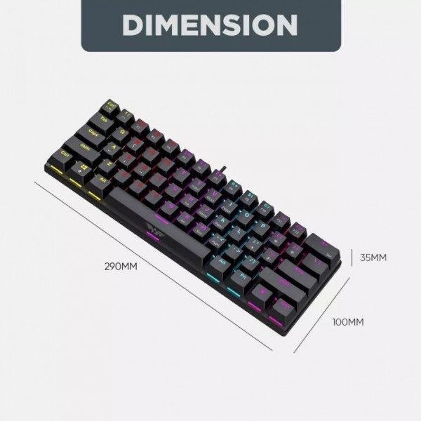 Armaggeddon MKA-1C Core Gaming Μηχανικό Πληκτρολόγιο 60% με Custom Blue διακόπτες & RGB φωτισμό Αγγλικό US Λευκό