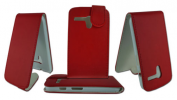 Motorola Moto G / Moto G X1032 - Leather Flip Case Red (OEM)