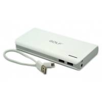 GOLF Power Bank Tiger 200 20000mAh, 2x output, White GF-200W GOLF Power Bank Tiger 200 20000mAh, 2x output, White GF-200W