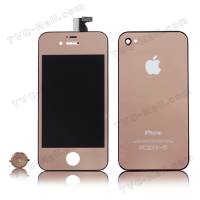 iPhone 4 Metallic Rose Gold Full Kit LCD + Touch Screen + Frame Assembly + Home Button & Back Cover (Repair Parts)