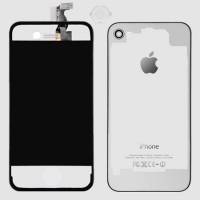 iPhone 4 Full Kit - LCD, Touchscreen, Frame Assembly, Home Button & Back Cover (Clear/White) (Repair Parts)