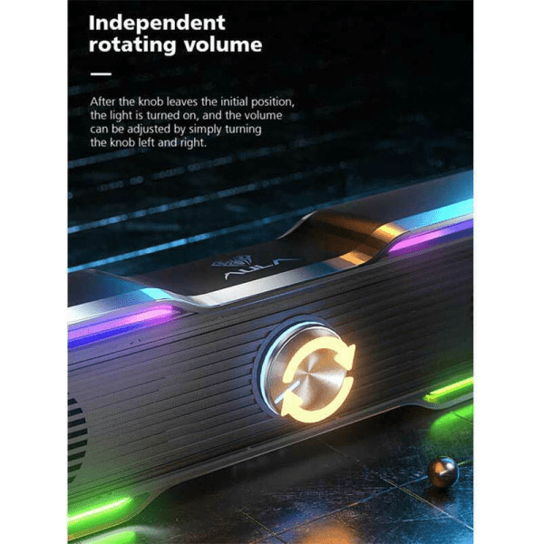 Aula AUL-N-169B Computer Speakers 2.0 with RGB Lighting and 3W Power Black