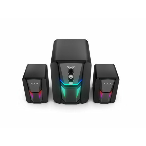 Aula N-189 2.1 Computer Speakers with RGB Lighting and 5W Power in Black Color