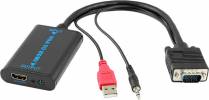 PowerTech Vga converter with USB and 3.5mm to HDMI