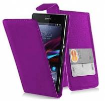 Sony Xperia Z1 Leather Flip Case Purple OEM Sony Xperia Z1 Leather Flip Case Purple OEM
