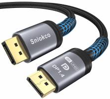 Sniokco VESA Certified 8K DisplayPort Cable 2M 1.4, (8K@60Hz, 4K@144Hz, 2K@165Hz), Support FreeSync