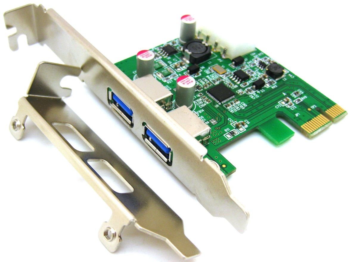 2 Port USB 3 HUB to PCI-E Card NEC Chipset Renesas upd720202 5Gbps w ...