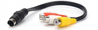 4 pin Mini-DIN S-Video Male to 3x RCA Female Cable 27 cm (OEM) 4 pin Mini-DIN S-Video Male to 3x RCA Female Cable 27 cm (OEM)