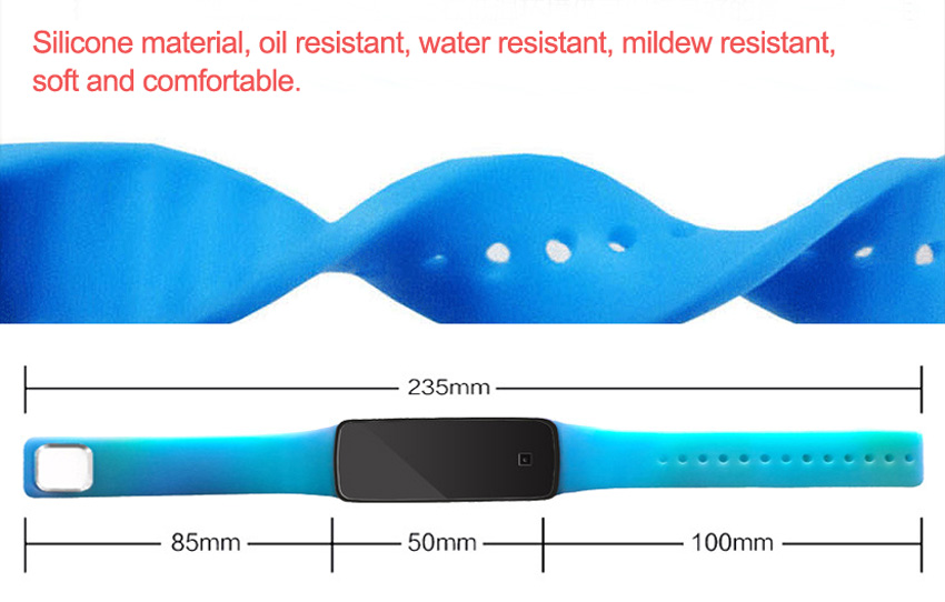 Silicone Wristband Unisex LED Bracelet Watch Black (OEM)