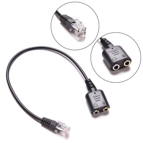 3.5mm Headset Cable Female to RJ9 Jack Adapter Converter Audio PC