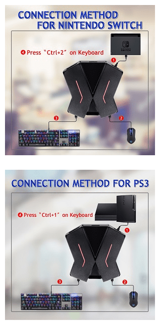 mouse keyboard converter for C-91 Playstation 4 (PRO/SLIM) , XBOX ONE (X/S), NINTENDO SWITCH, PS3