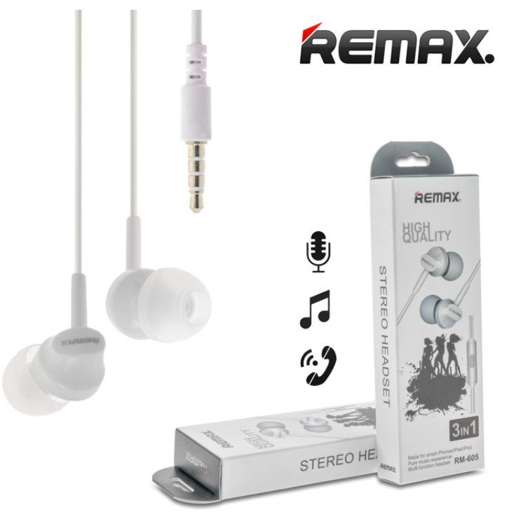 ΑΚΟΥΣΤΙΚΑ Stereo Hi-Fi Handsfree Remax ΑΣΠΡΟ RM-605 (REMAX) στη ...