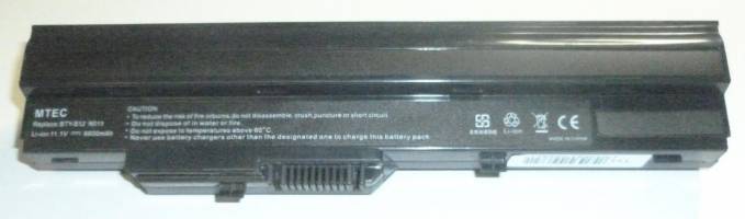 Battery for Akoya Mini E1210 E-1210 MSI Wind U90 U100 BTY-S11 BTY-S12 9cells 10.8V 6600mAh (OEM) (BULK)
