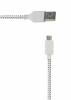 Ancus USB to Micro USB Cable White With Black Stripes EX13662