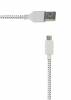 Καλώδιο σύνδεσης Κορδόνι Ancus Colour Stripes USB σε Micro USB Λευκό - Μαύρο EX13662