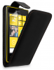 Nokia Lumia 520/525 - Δερμάτινη Θήκη Flip Μαύρη (OEM)