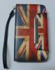 iphone 4/4S - Leather Wallet Case Burning England Flag (OEM)