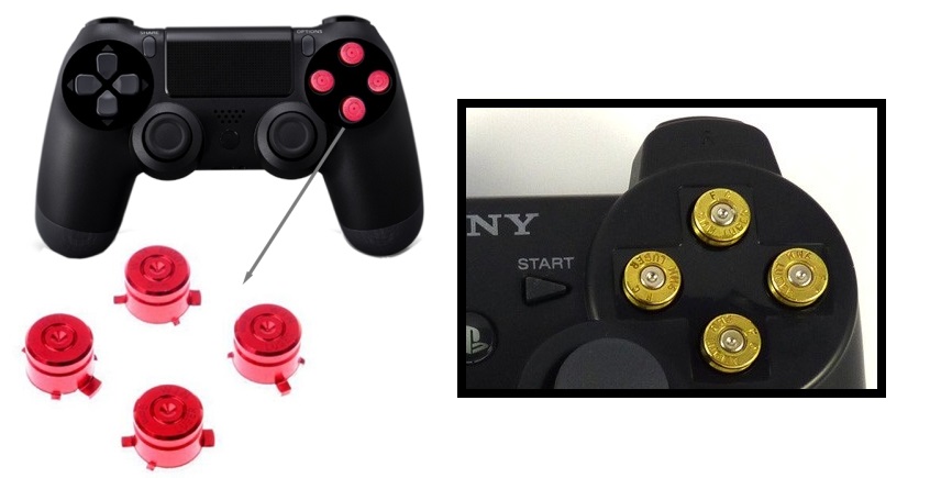Aluminium Bullet Button for PS3 / PS4 - Red (OEM)