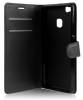 Δερμάτινη Stand Θήκη/Πορτοφόλι Με Πίσω Κάλυμμα Σιλικόνης για Huawei P9 Lite Με Κάλυμμα Σιλικόνης Μαύρο (ΟΕΜ)