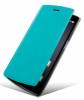 Leather Stand/Case for Alcatel One Touch Idol X Plus (6043D) Turquoise (OEM)