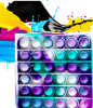 Pop It Παιχνίδι  ΑντιΣτρες - Bubble νερομπογιες χρωματισμος τετραγωνο (oem)(bulk)