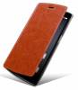 Leather Stand/Case for Alcatel One Touch Idol X Plus (6043D) Brown (OEM)