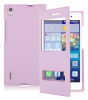 Leather Flip Case Back Cover With Window for Huawei Ascend P7 Pink (OEM)