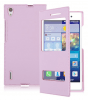 Leather Flip Case Back Cover With Window for Huawei Ascend P7 Pink (OEM)