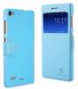 Lenovo Vibe X2 - Leather Case with windows and Hard Plastic Back Cover Light Blue (Nillkin)