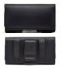 Universal black leather belt case Large with clip for various mobile phones