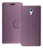Leather Wallet/Case With Hard Back Cover for HTC One E9+ Purple (OEM)