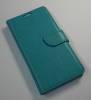 Leather Wallet Stand/Case for Alcatel One Touch Idol X Plus (6043D) Turquoise (OEM)
