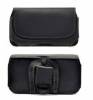 Universal μαύρη δερμάτινη θήκη XL belt case με clip ζώνης συμβατή με πολλά μοντέλα κινητών τηλεφώνων