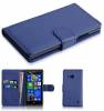 Nokia Lumia 730/735 - Leather Wallet Case Blue (OEM)