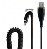 Spiral Fast Charging Cable TYPE-C Black 1,2m (OEM)(BULK)