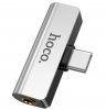Hoco LS26  Adaptor  USB-C male - 3.5mm / USB-C female (LS26) Silver