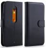 Motorola Moto X Play (XT1562) - Leather Wallet Stand Case Black (OEM)