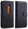 Motorola Moto X Play (XT1562) - Δερμάτινη Stand Θήκη Πορτοφόλι Μαύρο (ΟΕΜ)