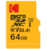 KODAK microSDXC 64GB UHS-I U3 V30 A1 4K Video Recording EKMSDM64GXC10HPRK